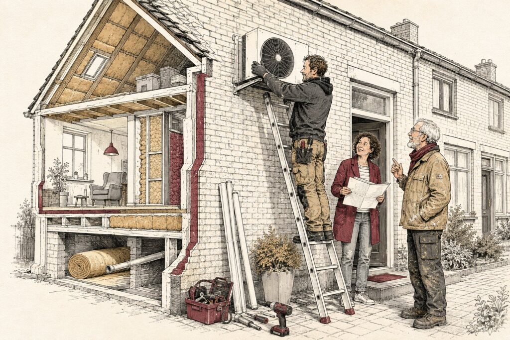 Redactionele illustratie bij het artikel: ISDE keurt de pomp, niet de installateur